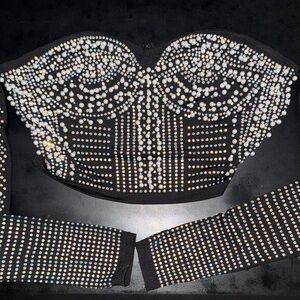 Windsor Black Rhinestone Embellished Top